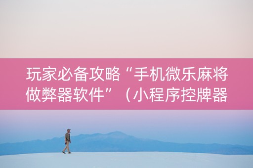 玩家必备攻略“手机微乐麻将做弊器软件”（小程序控牌器)