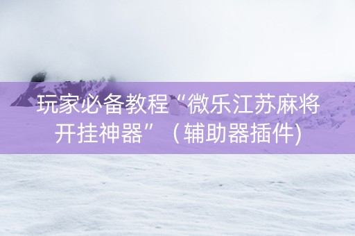 玩家必备教程“微乐江苏麻将开挂神器”（辅助器插件)