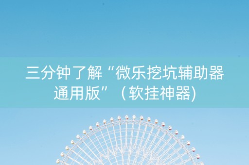 三分钟了解“微乐挖坑辅助器通用版”（软挂神器)
