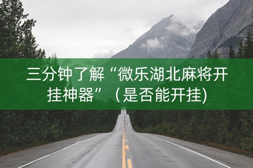三分钟了解“微乐湖北麻将开挂神器”（是否能开挂)