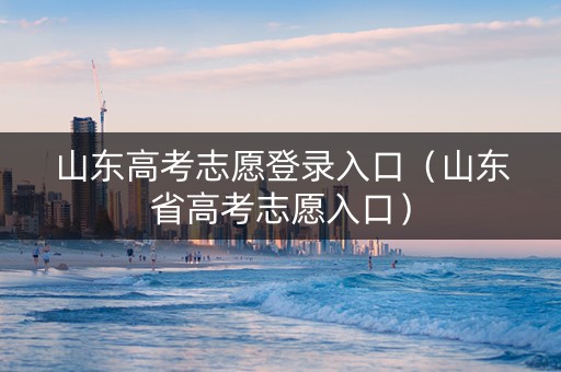 山东高考志愿登录入口（山东省高考志愿入口）