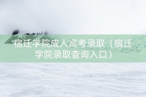 宿迁学院成人高考录取（宿迁学院录取查询入口）