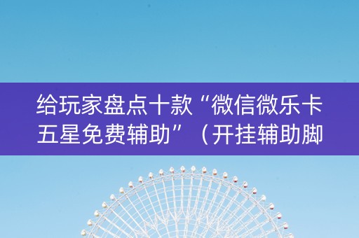 给玩家盘点十款“微信微乐卡五星免费辅助”（开挂辅助脚本)