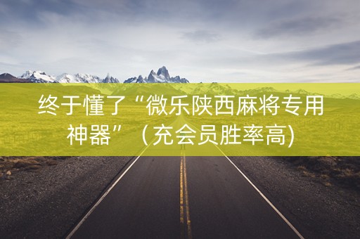 终于懂了“微乐陕西麻将专用神器”（充会员胜率高)