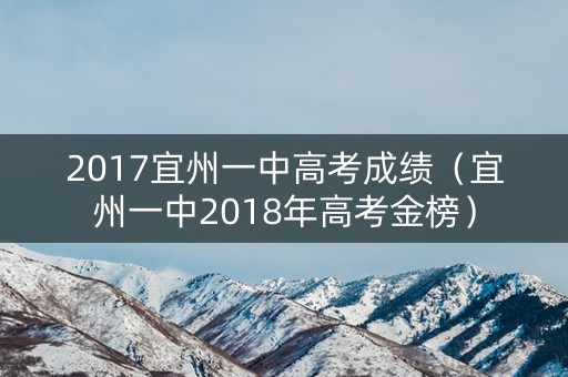 2017宜州一中高考成绩（宜州一中2018年高考金榜）