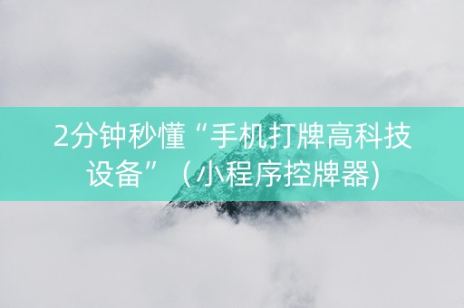 2分钟秒懂“手机打牌高科技设备”（小程序控牌器)