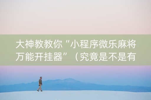 大神教教你“小程序微乐麻将万能开挂器”（究竟是不是有挂)