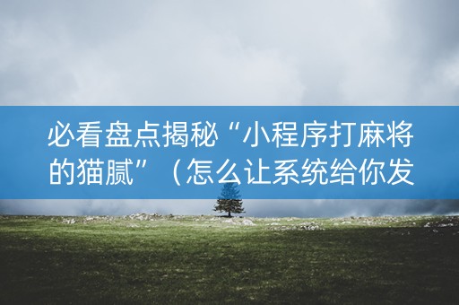 必看盘点揭秘“小程序打麻将的猫腻”（怎么让系统给你发好牌)
