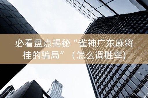 必看盘点揭秘“雀神广东麻将挂的骗局”（怎么调胜率)