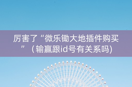 厉害了“微乐锄大地插件购买”（输赢跟id号有关系吗)