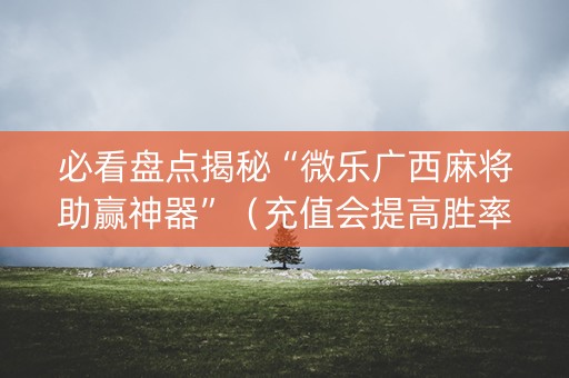 必看盘点揭秘“微乐广西麻将助赢神器”（充值会提高胜率么)