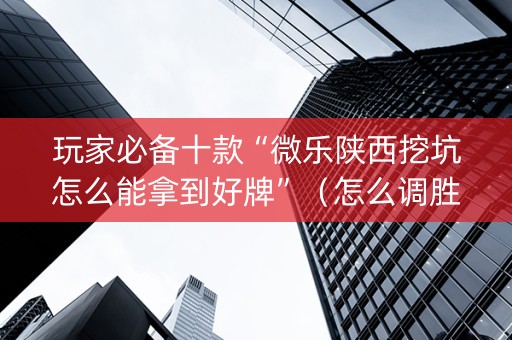 玩家必备十款“微乐陕西挖坑怎么能拿到好牌”（怎么调胜率)