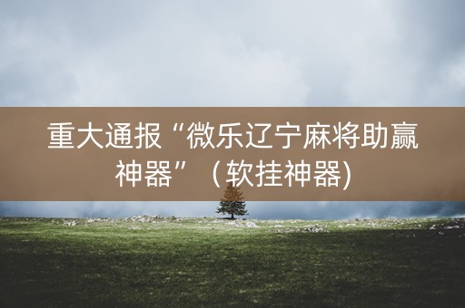 重大通报“微乐辽宁麻将助赢神器”（软挂神器)