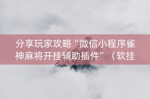分享玩家攻略“微信小程序雀神麻将开挂辅助插件”（软挂神器)
