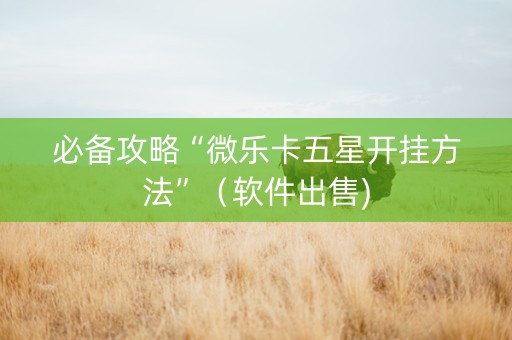 必备攻略“微乐卡五星开挂方法”（软件出售)