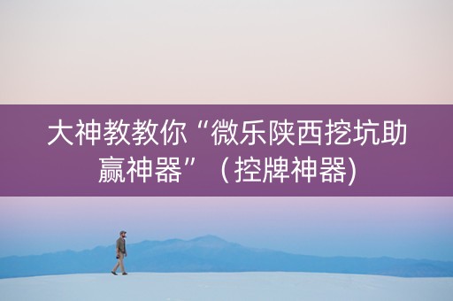 大神教教你“微乐陕西挖坑助赢神器”（控牌神器)