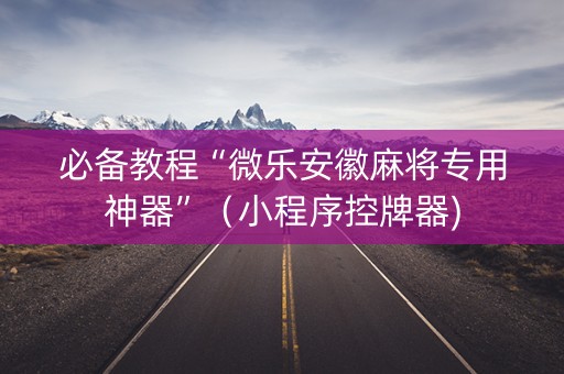 必备教程“微乐安徽麻将专用神器”（小程序控牌器)