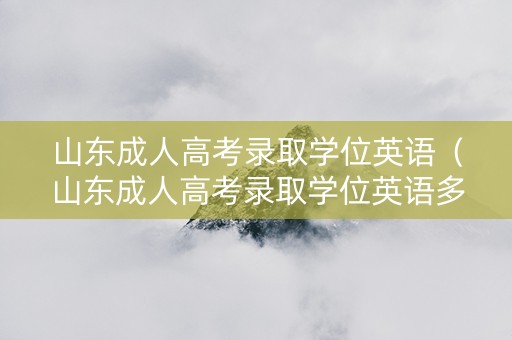 山东成人高考录取学位英语（山东成人高考录取学位英语多少分过）