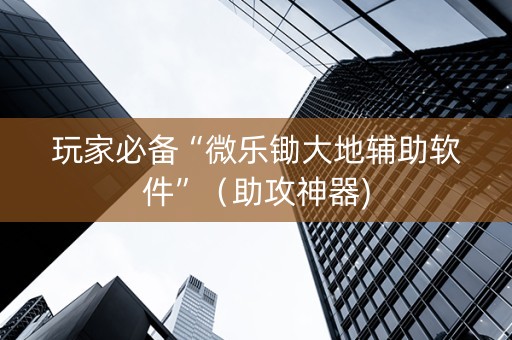 玩家必备“微乐锄大地辅助软件”（助攻神器)