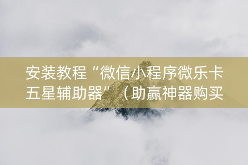安装教程“微信小程序微乐卡五星辅助器”（助赢神器购买)