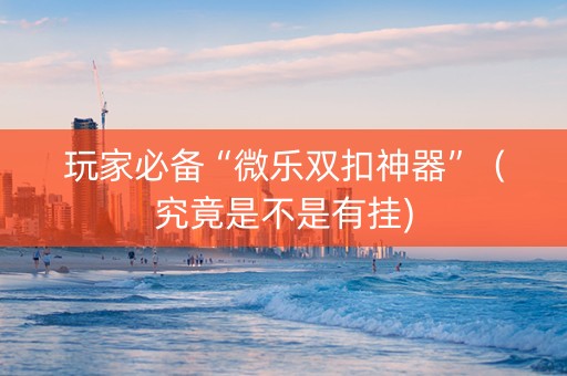 玩家必备“微乐双扣神器”（究竟是不是有挂)