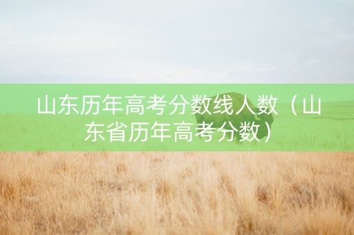 山东历年高考分数线人数（山东省历年高考分数）