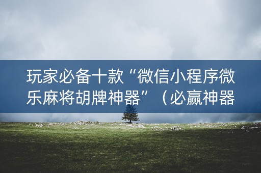 玩家必备十款“微信小程序微乐麻将胡牌神器”（必赢神器辅助器)