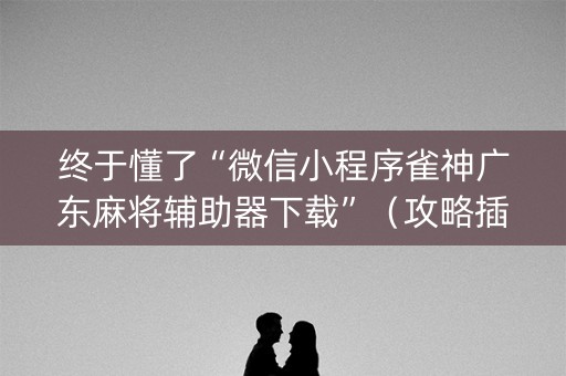 终于懂了“微信小程序雀神广东麻将辅助器下载”（攻略插件)