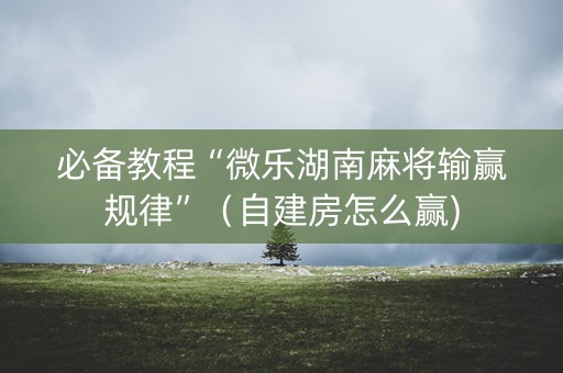 必备教程“微乐湖南麻将输赢规律”（自建房怎么赢)