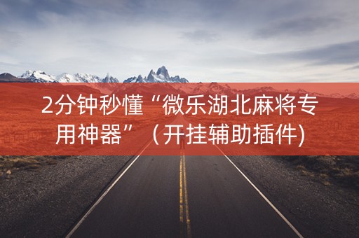 2分钟秒懂“微乐湖北麻将专用神器”（开挂辅助插件)