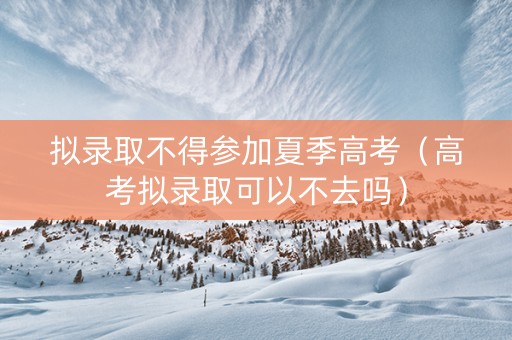 拟录取不得参加夏季高考（高考拟录取可以不去吗）