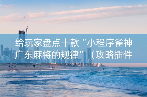 给玩家盘点十款“小程序雀神广东麻将的规律”（攻略插件)
