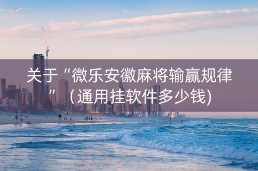 关于“微乐安徽麻将输赢规律”（通用挂软件多少钱)