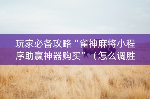 玩家必备攻略“雀神麻将小程序助赢神器购买”（怎么调胜率)