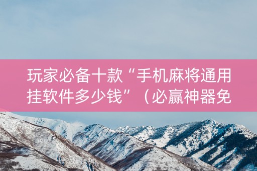 玩家必备十款“手机麻将通用挂软件多少钱”（必赢神器免费安装)