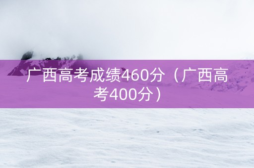 广西高考成绩460分（广西高考400分）
