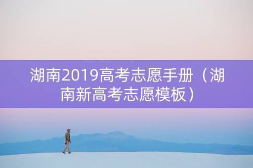 湖南2019高考志愿手册（湖南新高考志愿模板）