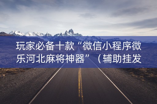 玩家必备十款“微信小程序微乐河北麻将神器”（辅助挂发牌规律)