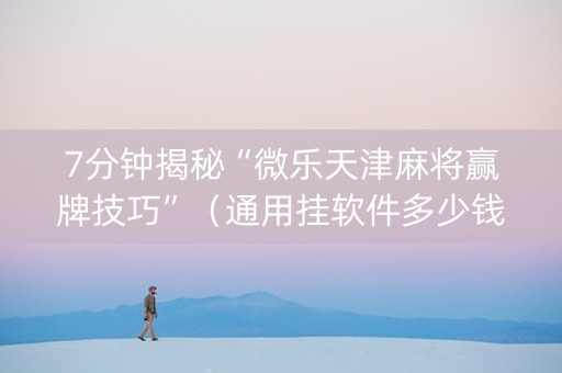 7分钟揭秘“微乐天津麻将赢牌技巧”（通用挂软件多少钱)