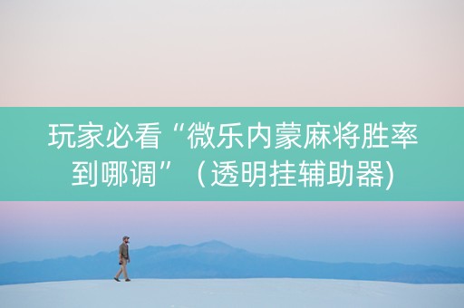 玩家必看“微乐内蒙麻将胜率到哪调”（透明挂辅助器)
