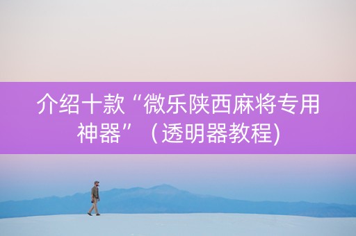 介绍十款“微乐陕西麻将专用神器”（透明器教程)