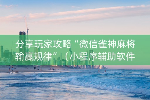 分享玩家攻略“微信雀神麻将输赢规律”（小程序辅助软件)