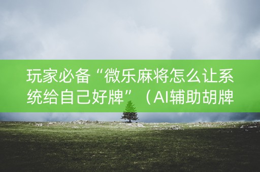玩家必备“微乐麻将怎么让系统给自己好牌”（AI辅助胡牌规则)