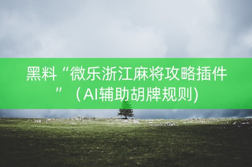 黑料“微乐浙江麻将攻略插件”（AI辅助胡牌规则)