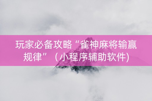 玩家必备攻略“雀神麻将输赢规律”（小程序辅助软件)