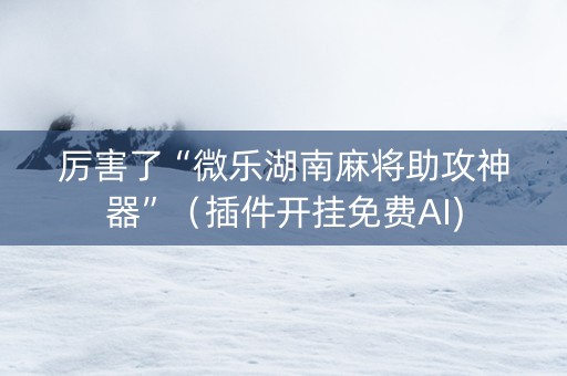 厉害了“微乐湖南麻将助攻神器”（插件开挂免费AI)