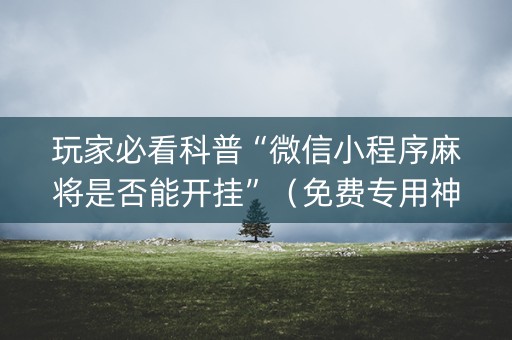 玩家必看科普“微信小程序麻将是否能开挂”（免费专用神器)