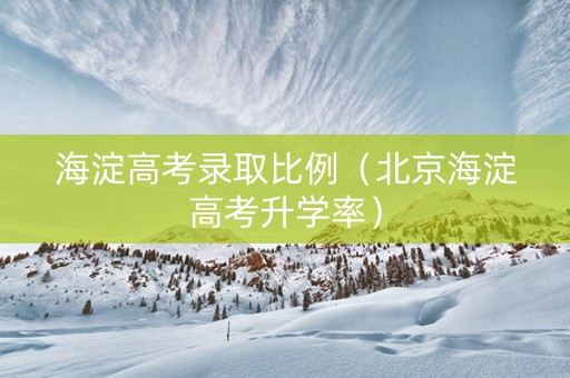 海淀高考录取比例（北京海淀高考升学率）
