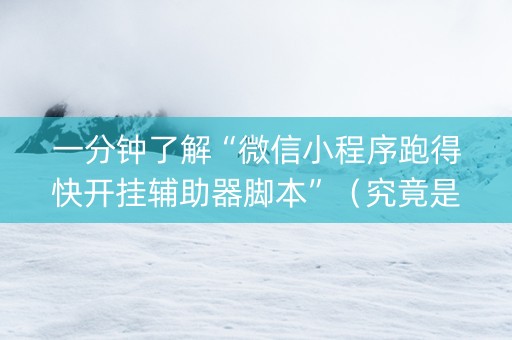 一分钟了解“微信小程序跑得快开挂辅助器脚本”（究竟是不是有挂)