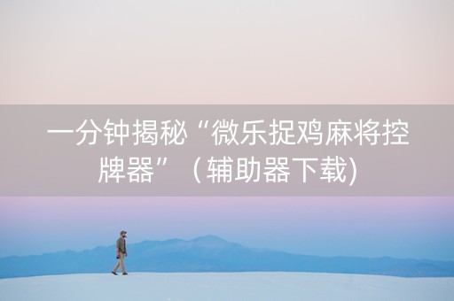 一分钟揭秘“微乐捉鸡麻将控牌器”（辅助器下载)